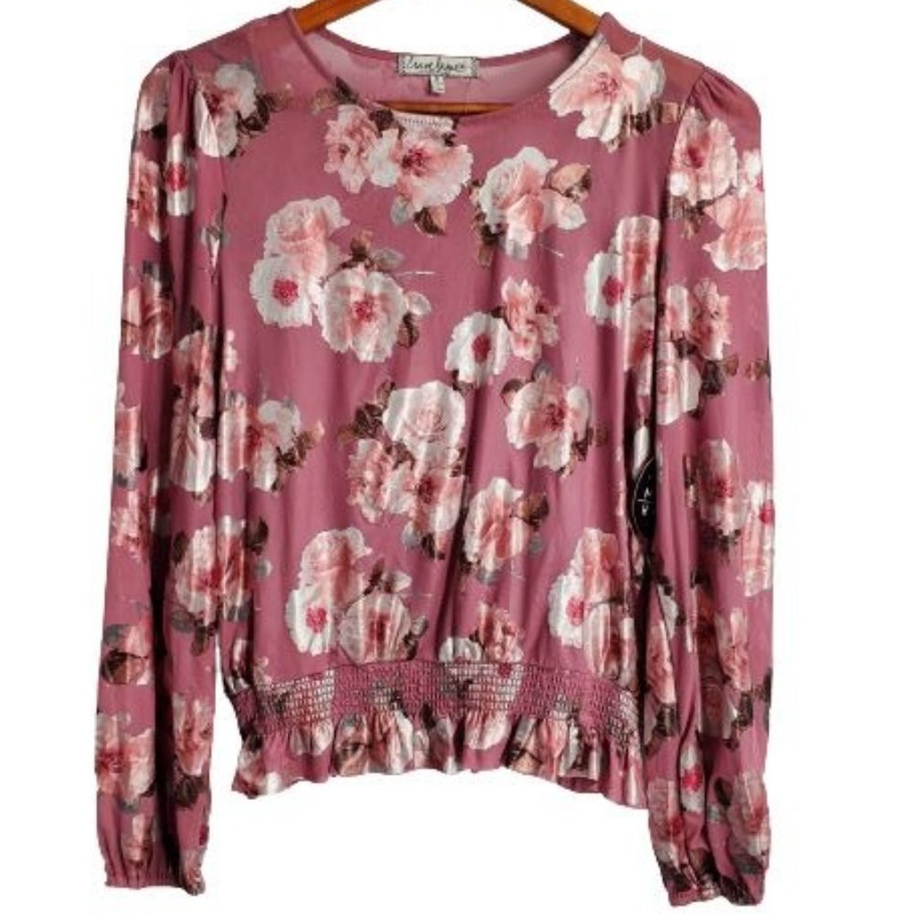Crave Fame By Almost Famous Women's Earthy Rose Combo Blouse Set Size Medium NWT - Picture 2 of 12